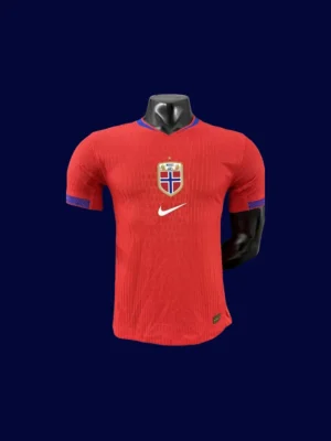 Norway 2025-26 Home Red Football Jersey Player Version - Front | Authentic fit, national crest