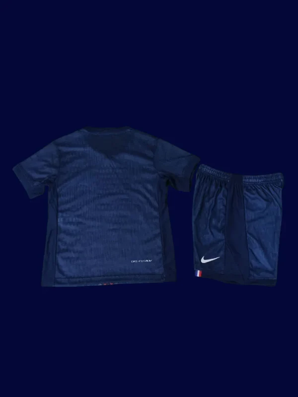 PSG Home Blue Kids kits 2526 Fans Version2 - KFCool – Football Jerseys & Soccer Kits Store PSG Kids Home Blue Kit 25/26 Fans Version Back