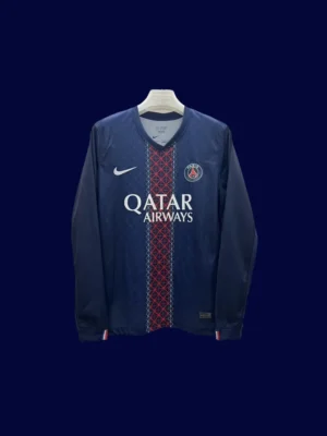PSG Home Blue Long Sleeve Jersey 2526 Fans Version1 PSG Home Blue Long Sleeve Jersey 25/26 Fans Version Front