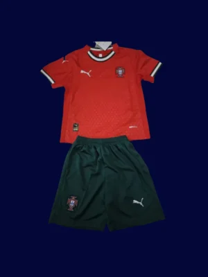 Portugal 2526 Home Kids Fans Kit Front | Youth Supporter Red Set