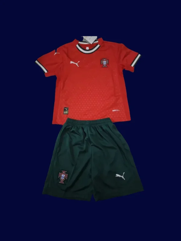 Portugal 2526 Home Kids Fans Kit Front | Youth Supporter Red Set