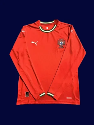Portugal 2526 Home LS Fans Jersey Red Front | Supporter Long Sleeve