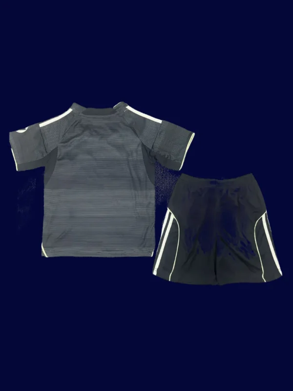 Real Madrid Away Black Kids kits 2526 Fans Version2 - KFCool – Football Jerseys & Soccer Kits Store Real Madrid Kids Away Back Fans 25/26 Black Kit