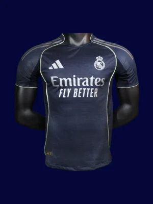 Real Madrid Away Jersey 2526 Player Version1 Real Madrid Away Front Player 25/26 Dark Jersey