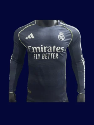 Real Madrid Away Long Sleeve Jersey 2526 Player Version1 Real Madrid Away Long Sleeve Front Player 25/26