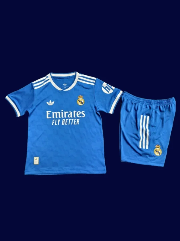 Real Madrid Third Blue Kids kits 2526 Player Version2 - kfcool.com eal Madrid Kids Third Front Player 25/26 Blue Kit