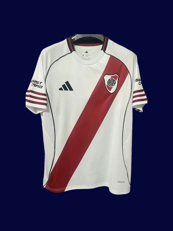 River Plate Home Jersey 2526 Fans Version1 - kfcool.com River Plate 25/26 home fans jersey front, supporter white-red kit