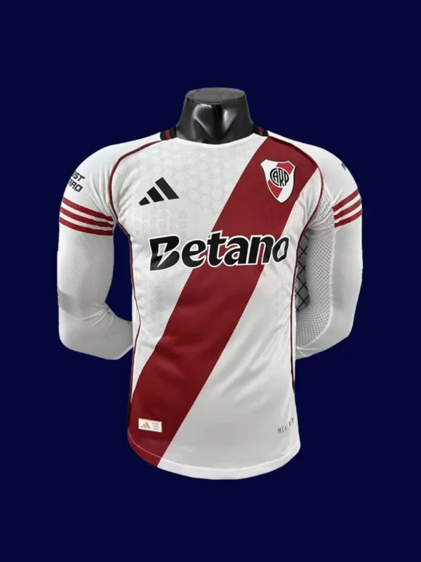 River Plate 25/26 home long sleeve player front, pro LS match kit