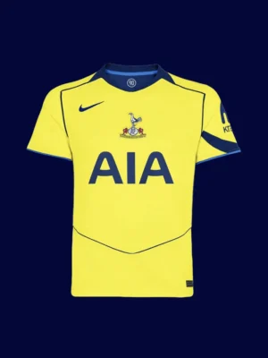 Tottenham 25/26 Third Yellow Fans Front replica bright kit.