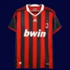 AC Milan home classic retro jersey 2009/10 front red black vintage football shirt