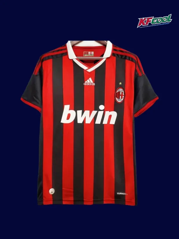 AC Milan home classic retro jersey 2009/10 front red black vintage football shirt