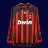 AC Milan Home Classic Retro LS Jersey 200607A - KFCool – Football Jerseys & Soccer Kits Store AC Milan home classic retro LS jersey 2006/07 front long sleeve red black football shirt