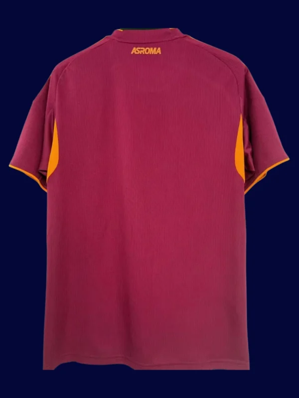 AS Roma Home Jersey 2526 Fans Version2 - KFCool – Football Jerseys & Soccer Kits Store AS Roma Home Jersey 25/26 Fans Version back showing printed number area.