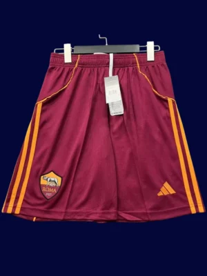 AS Roma Home Shorts Pants 2526 AS Roma Home Shorts Pants 25/26 front showing official club colors.