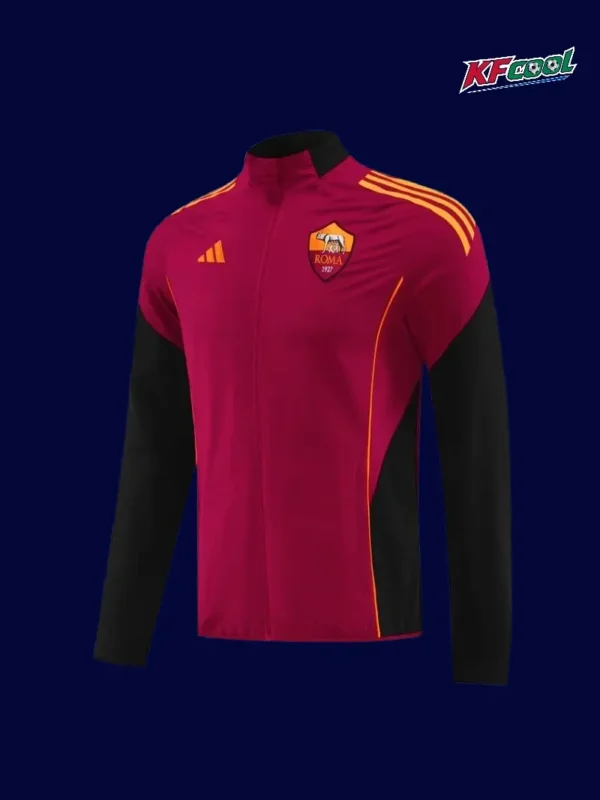 AS Roma Jujube Red Windbreaker 2526A - kfcool.com AS Roma jujube red windbreaker 25/26 front lightweight jacket
