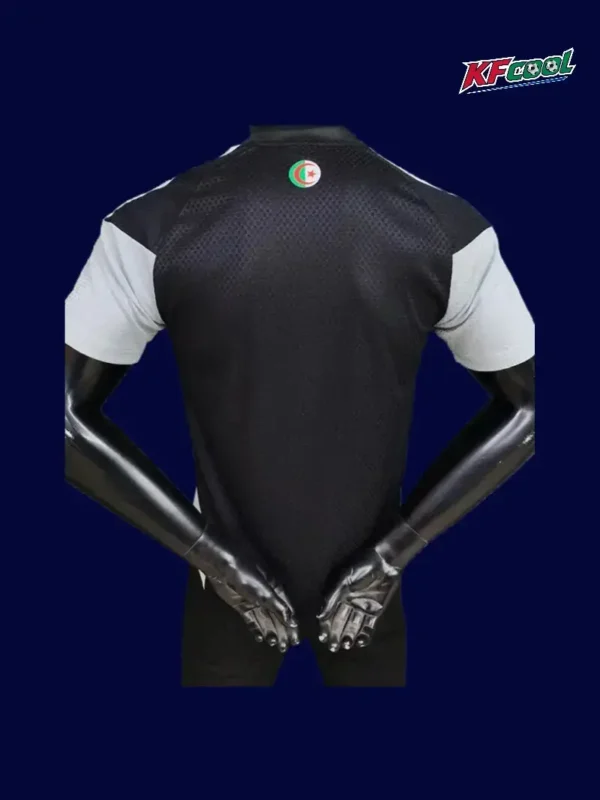 Algeria Black Training shirts 2627 Player VersionWhite2 - KFCool – Football Jerseys & Soccer Kits Store Algeria black training shirt 26/27 player back (white) — ventilation panels