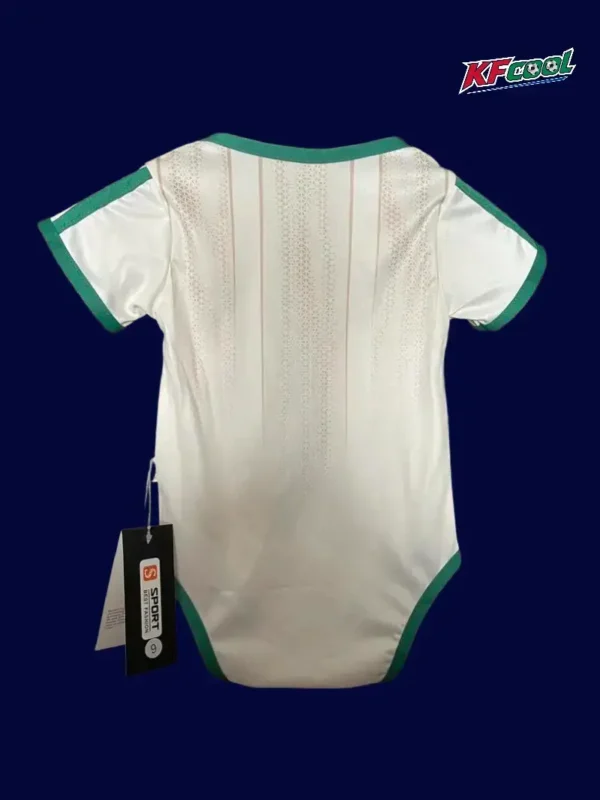Algeria home white babysuit 26/27 back — snap closure