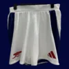 front view of white home shorts/pants with player-version tailoring (24/25) and elastic waist.
