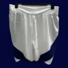 back view of white home shorts/pants (24/25) showing rear pockets and tailored fit.