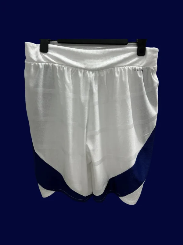 back view of white home shorts/pants (24/25) showing rear pockets and tailored fit.