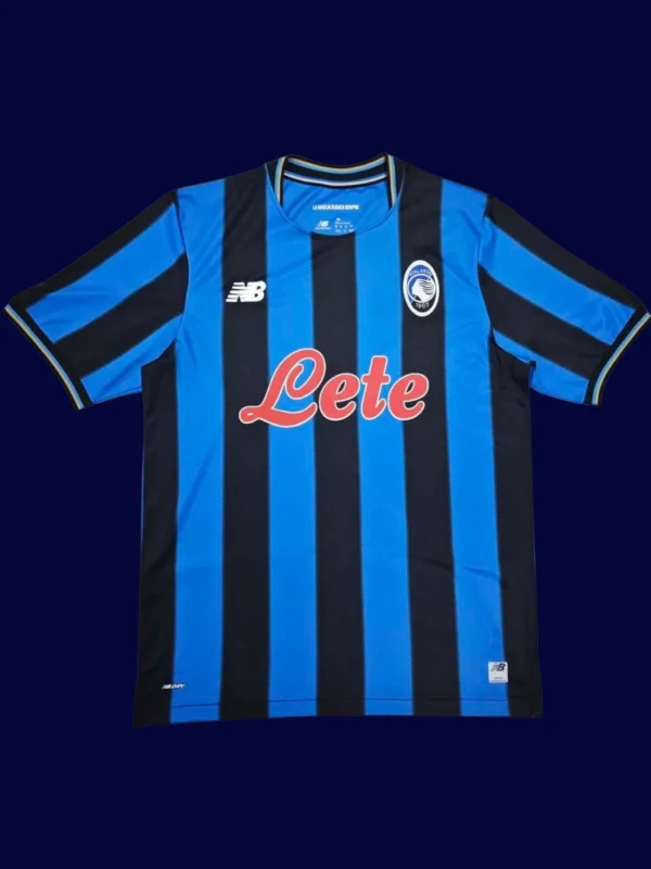 Atalanta Home Jersey 2526 Fans Version1 - kfcool.com Atalanta Home Jersey 25/26 Fans Version front with club crest and blue-black stripes.
