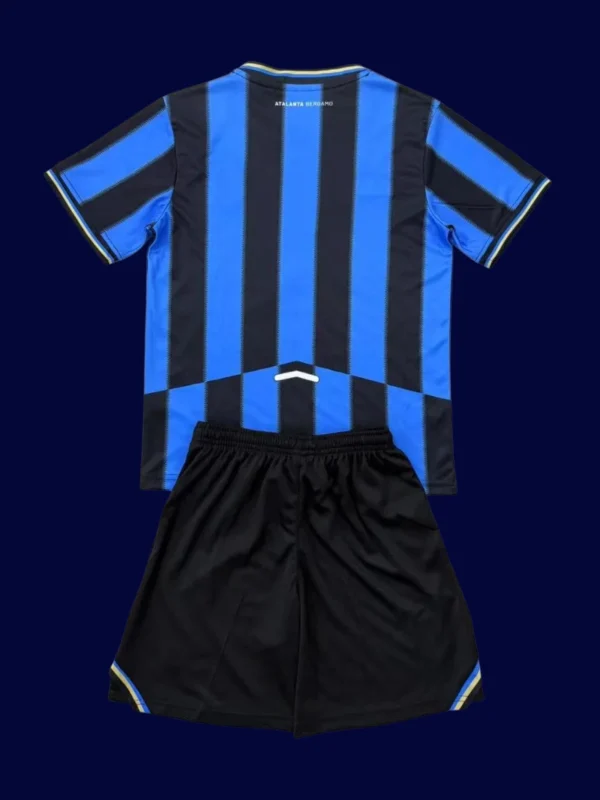 Atalanta Home Kids Kits 25/26 back with printed number panel.