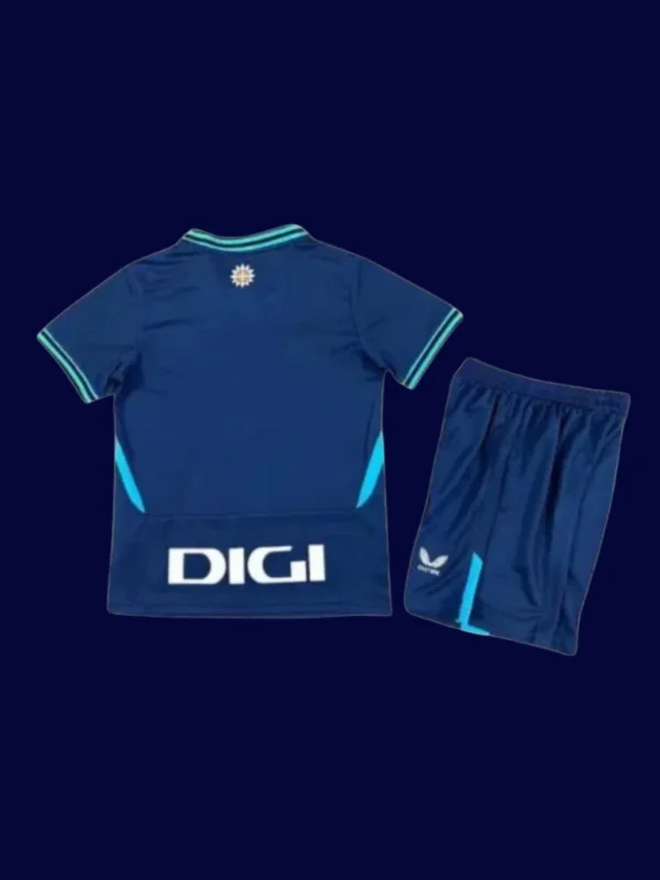 Athletic Bilbao Away Blue Kids Jersey 25/26 back with printed number panel.