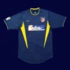 Atlético Madrid 2002 03 away retro jersey front with period sponsor and classic badge