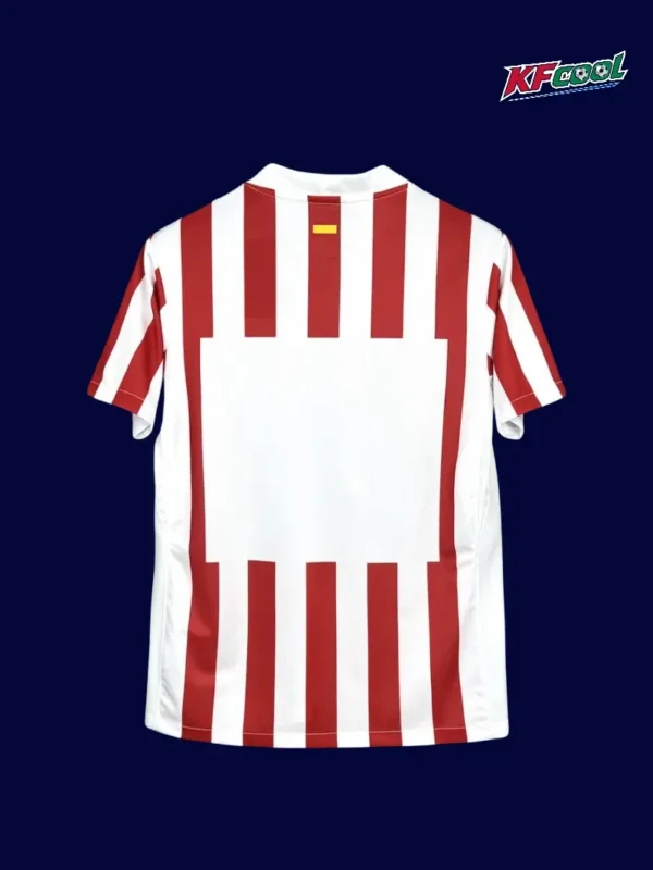 Atlético Madrid 25 26 home fans jersey back with clean number area and ventilated textile