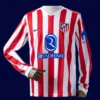 Atlético Madrid 25 26 long sleeve player home jersey front with extended sleeves and pro fit