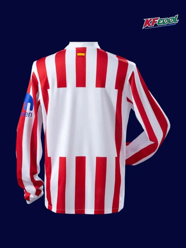 Atlético Madrid 25 26 long sleeve player home jersey back with airflow panels and extended sleeve detail