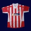 Atlético Madrid 2002 03 home retro jersey front with classic striping and badge