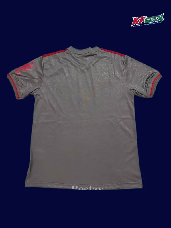 Bayern Munche Grey 125th Anniversary Jersey Fans Version2 - kfcool.com Bayern Munchen grey 125th anniversary jersey fans version back view