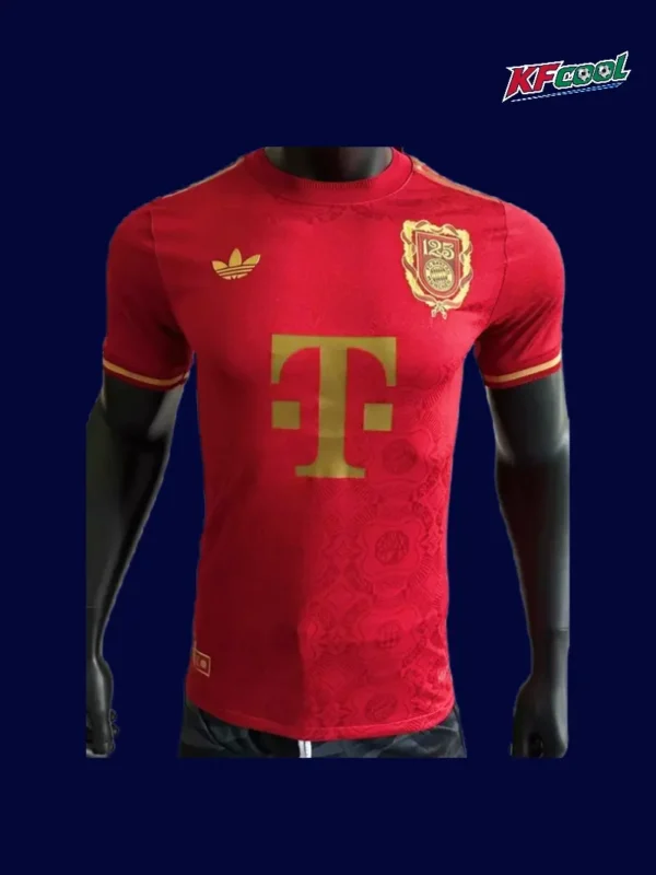 Bayern Munchen red 125th anniversary jersey player version front view