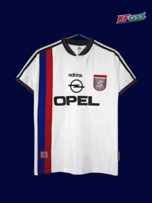 Bayern Munchen away classic retro jersey 1996/98 front red white away design
