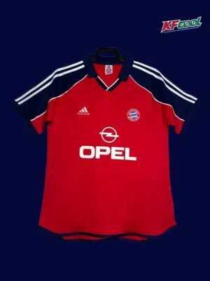 Bayern Munchen home classic retro jersey 2000/01 front red black vintage design