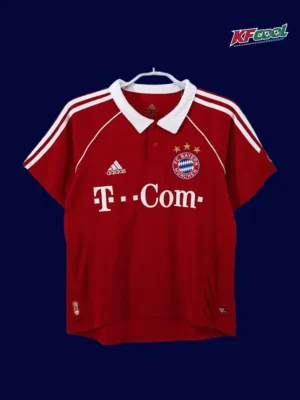 Bayern Munchen home classic retro jersey 2006/07 front red black stripes
