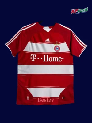 Bayern Munchen home classic retro jersey 2007/08 front red black vintage design