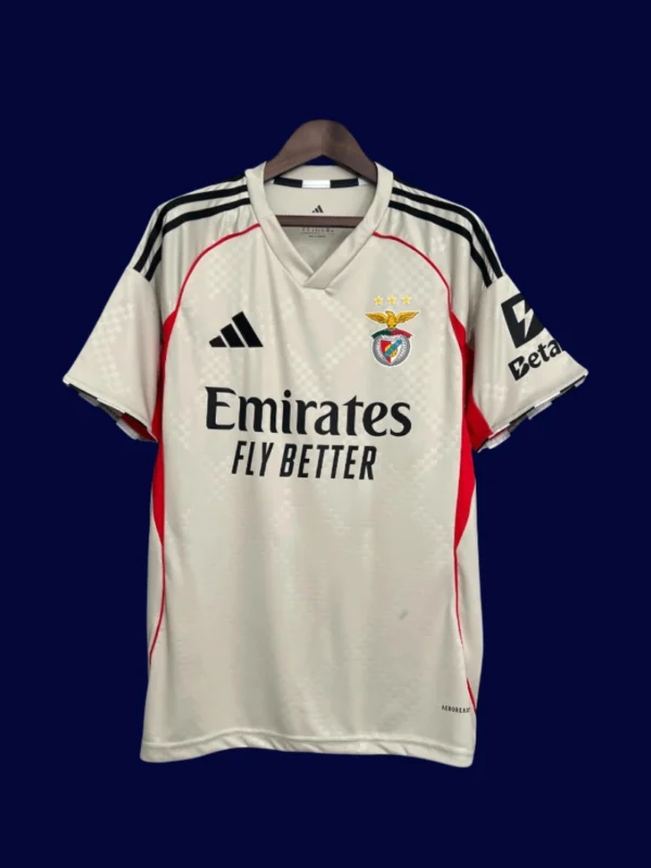 Benfica Away Jersey 2526 Fans Version1 - KFCool – Football Jerseys & Soccer Kits Store Benfica Away Jersey 25/26 Fans Version front high‑quality breathable lightweight football shirt