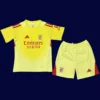 Benfica Yellow GK Kids kits 25/26 front lightweight breathable junior goalkeeper shirt