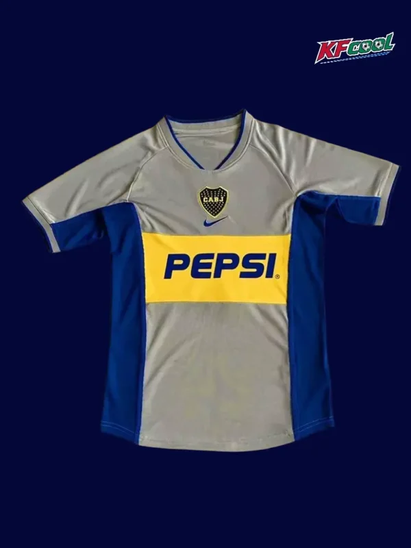 Boca Junior Away Classic Retro Jersey 2002A - kfcool.com Boca Juniors away classic retro jersey 2002 front yellow blue away design