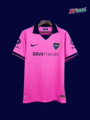 Boca Juniors pink classic retro jersey 2013/14 front pink blue stripes