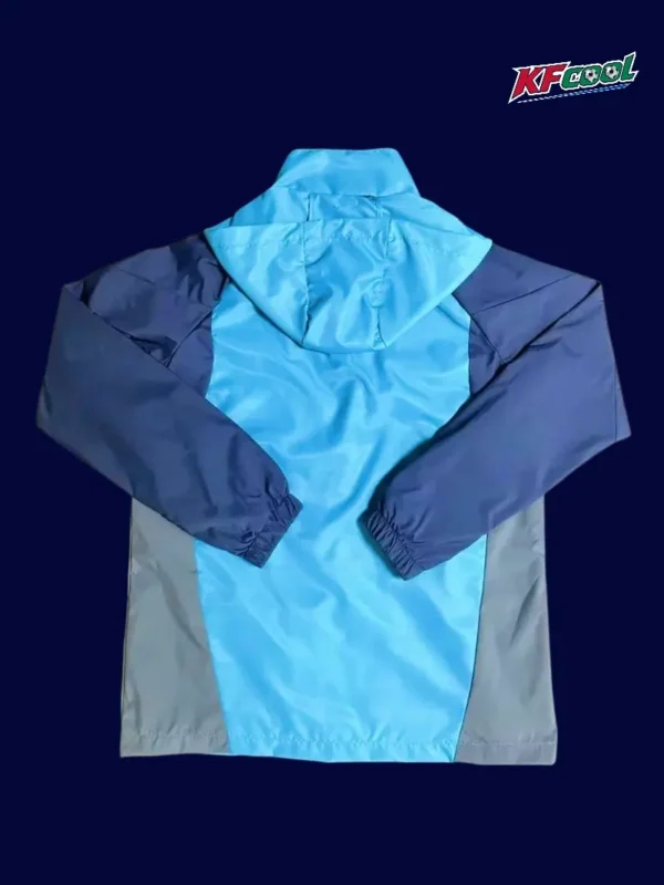 Boca Juniors lake blue windbreaker 25/26 fans version back view