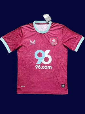 Burnley Home Jersey 25/26 Fans Version front with classic claret-and-blue design and crest.