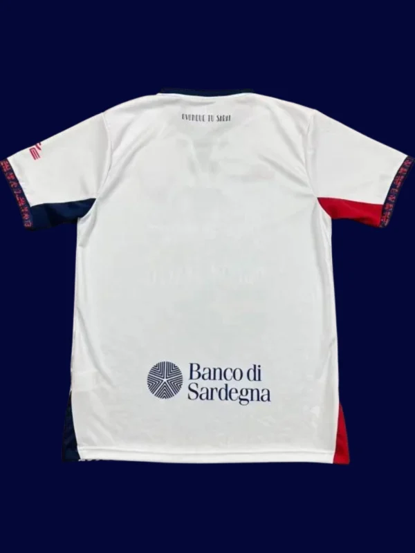Cagliari Away Jersey 2526 Fans Version2 - KFCool – Football Jerseys & Soccer Kits Store Cagliari Away Jersey 25/26 Fans Version back with printed number area.