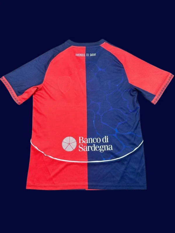 Cagliari Home Jersey 25/26 Fans Version back with printed number panel.
