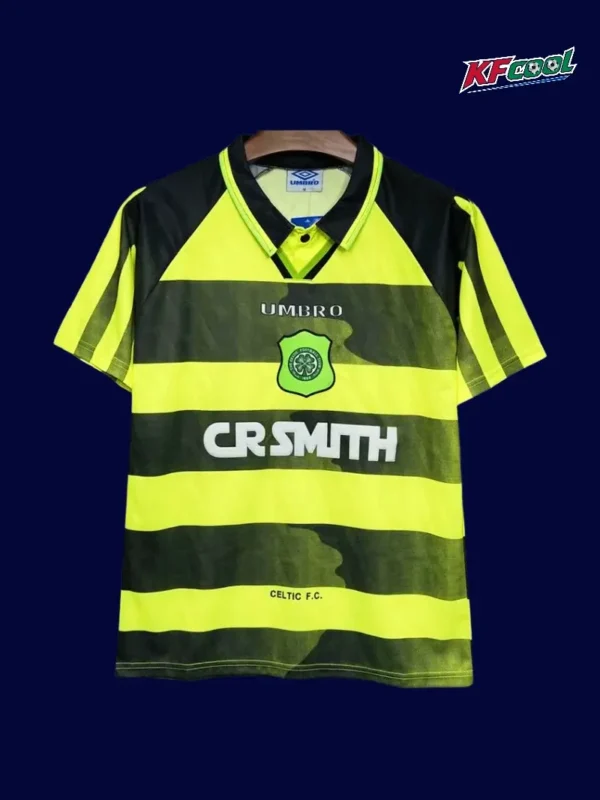 Celtic Glasgow Away Classic Retro Jersey 199697A - kfcool.com Celtic Glasgow away classic retro jersey 1996/97 front white green vintage stripes