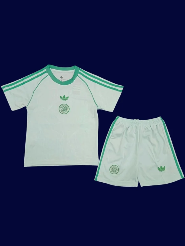 Celtic Glasgow Away Kids kits 25/26 front lightweight breathable junior football shirt
