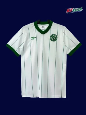 Celtic Glasgow White Classic Retro Jersey 198486A Celtic Glasgow white classic retro jersey 1984/86 front clean white design