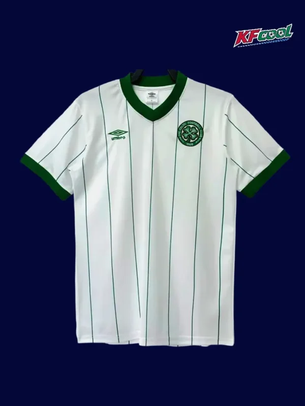 Celtic Glasgow White Classic Retro Jersey 198486A - kfcool.com Celtic Glasgow white classic retro jersey 1984/86 front clean white design